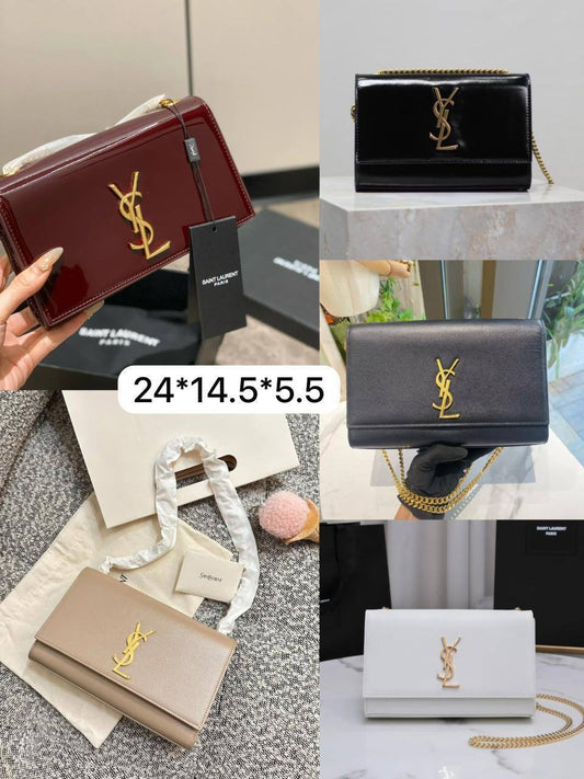 Ysl Kate
Size : 24 * 14.5 * 5.5  cm
95 dhs🇦🇪
with box 🎁
Zain115
♥️♥️♥️