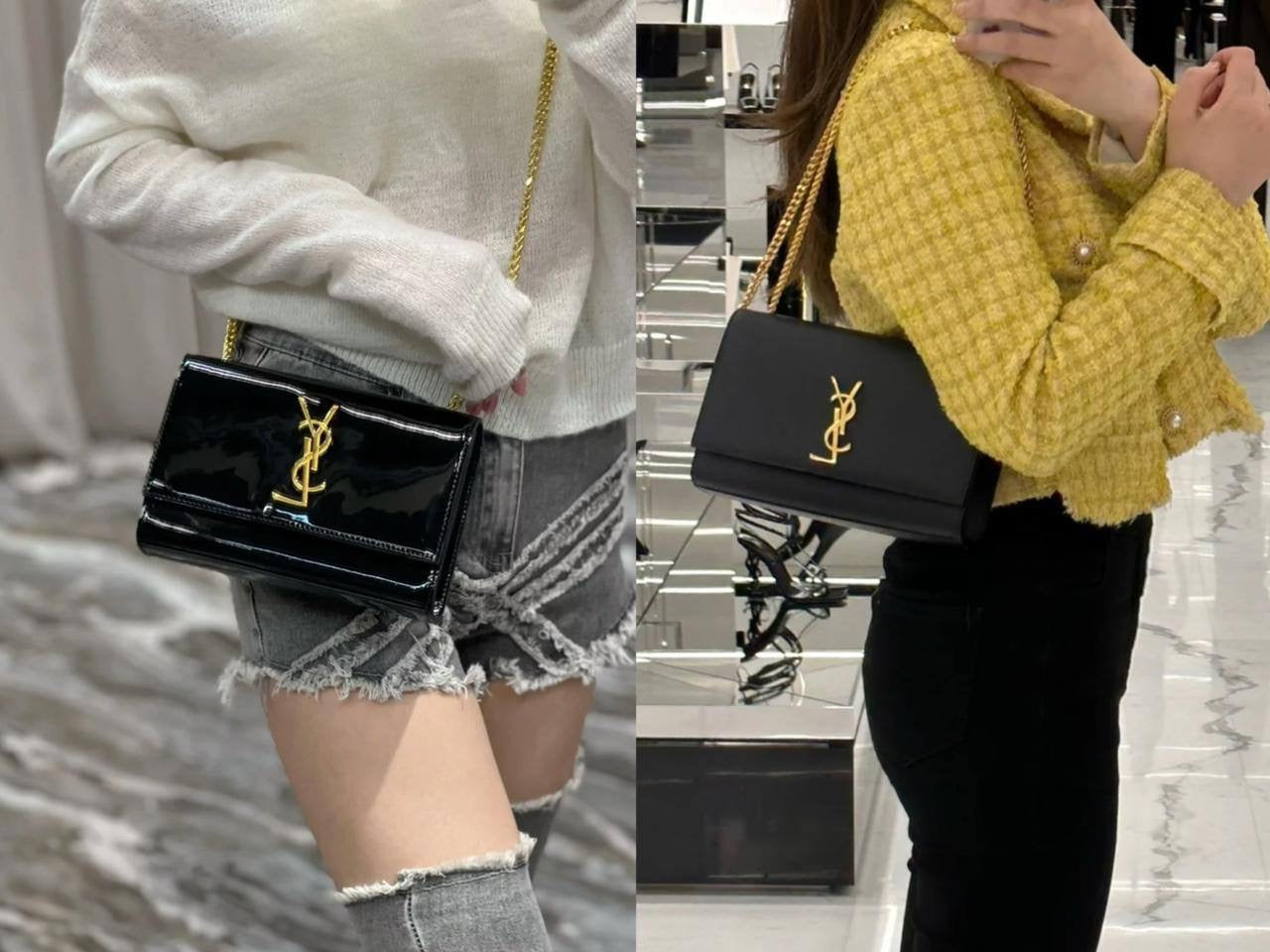 Ysl Kate
Size : 24 * 14.5 * 5.5  cm
95 dhs🇦🇪
with box 🎁
Zain115
♥️♥️♥️