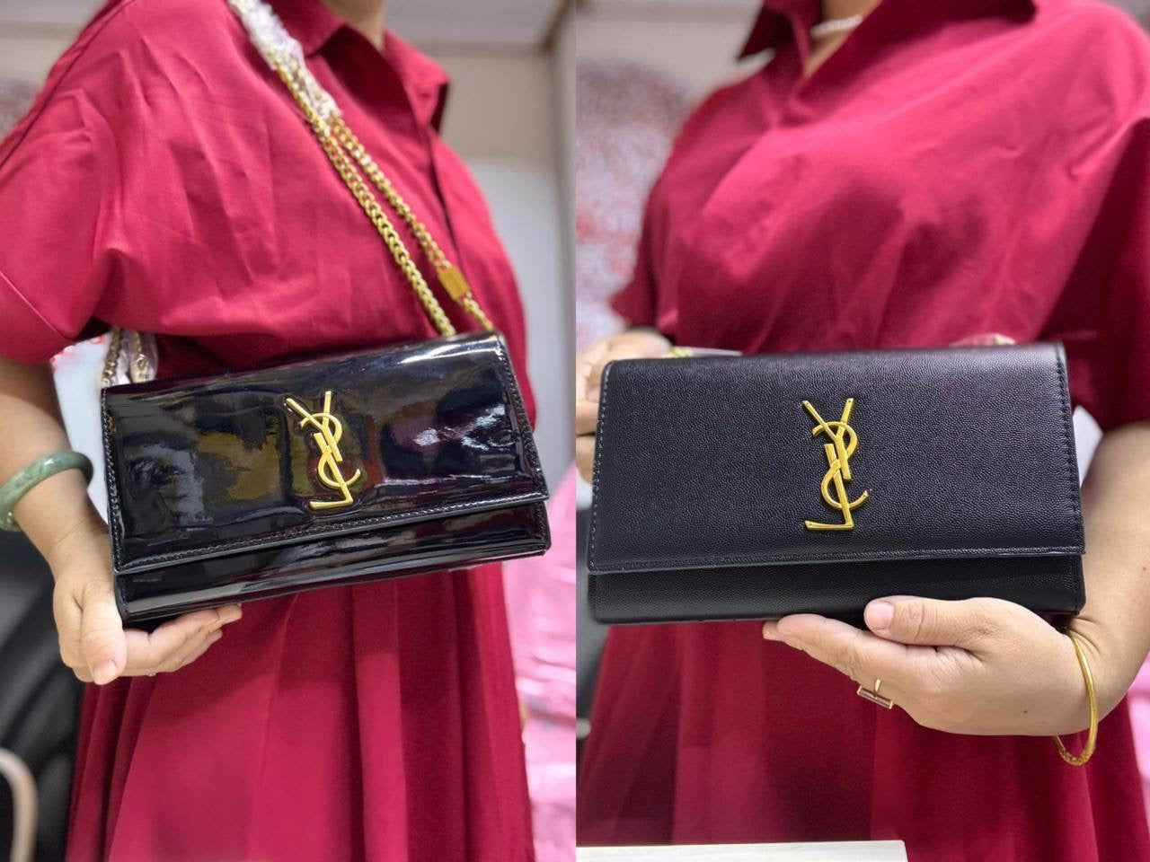 Ysl Kate
Size : 24 * 14.5 * 5.5  cm
95 dhs🇦🇪
with box 🎁
Zain115
♥️♥️♥️