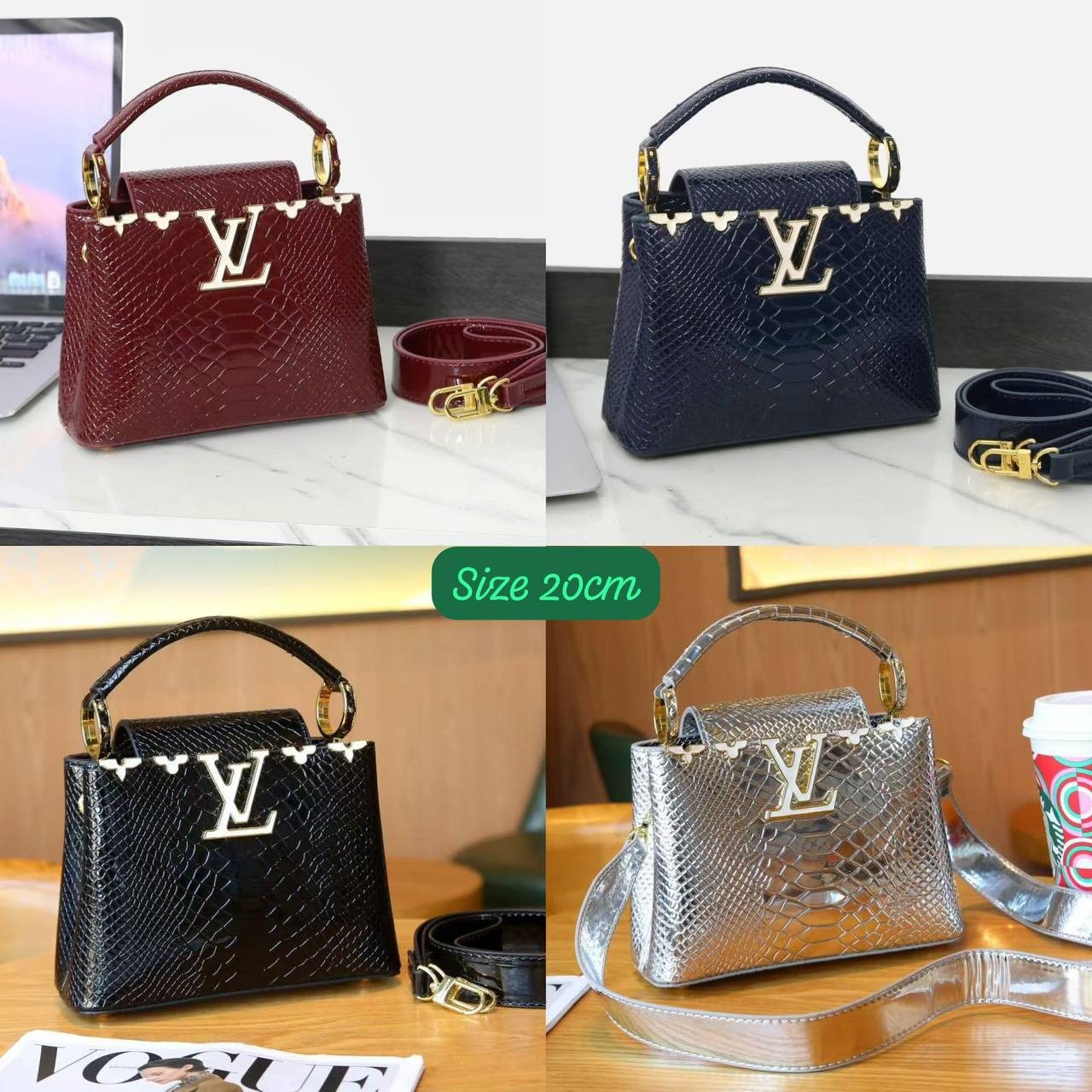 LV
High quality💯
Size 20cm
120 dhs✅
With box 📦
Zain70
♥️♥️♥️