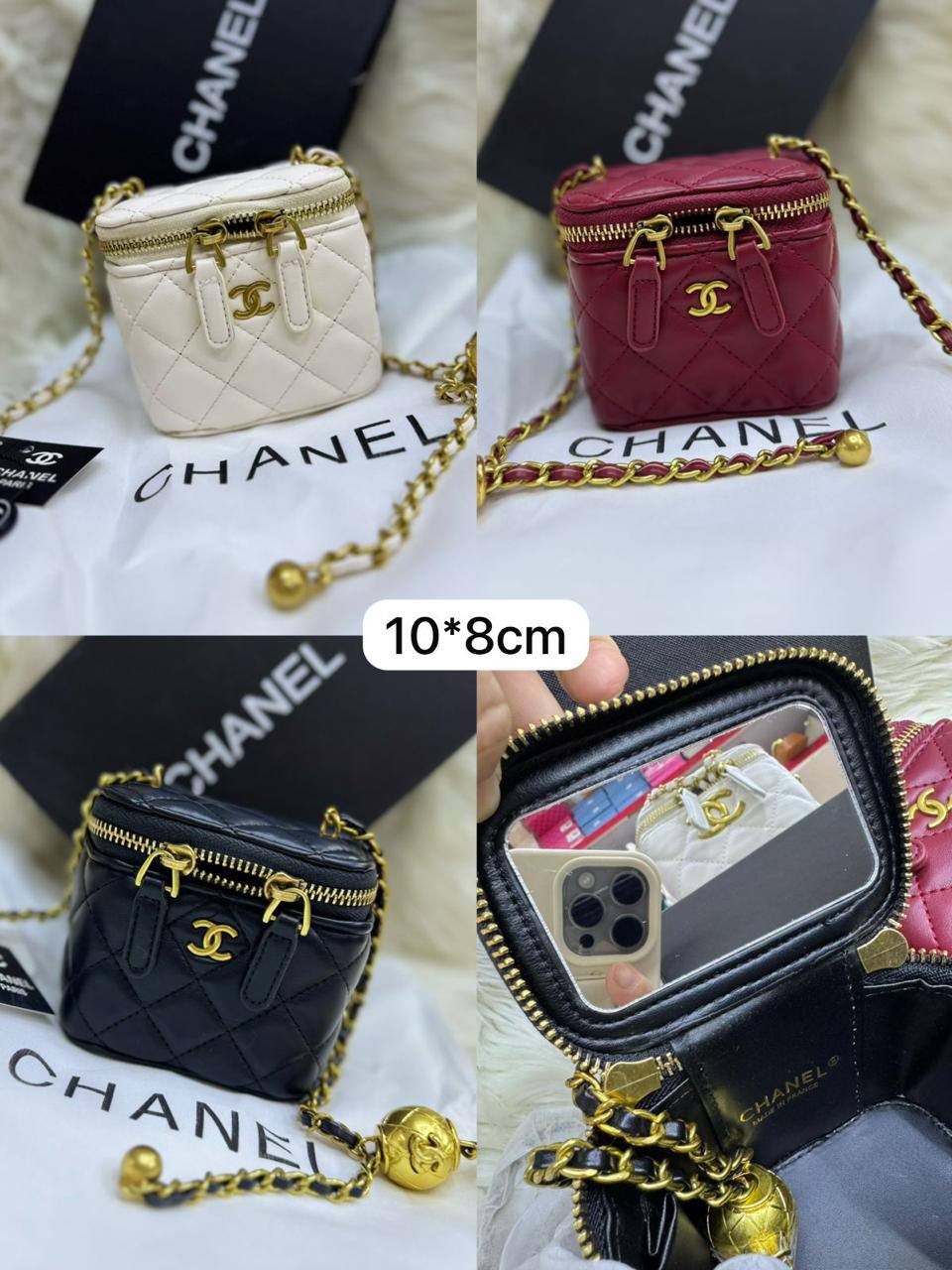 🌷 Chanel mini
1⃣️ First quality +🎁
Size :10 * 8 cm
80 dhs❤️
with box 🎁
Zain115
♥️♥️♥️