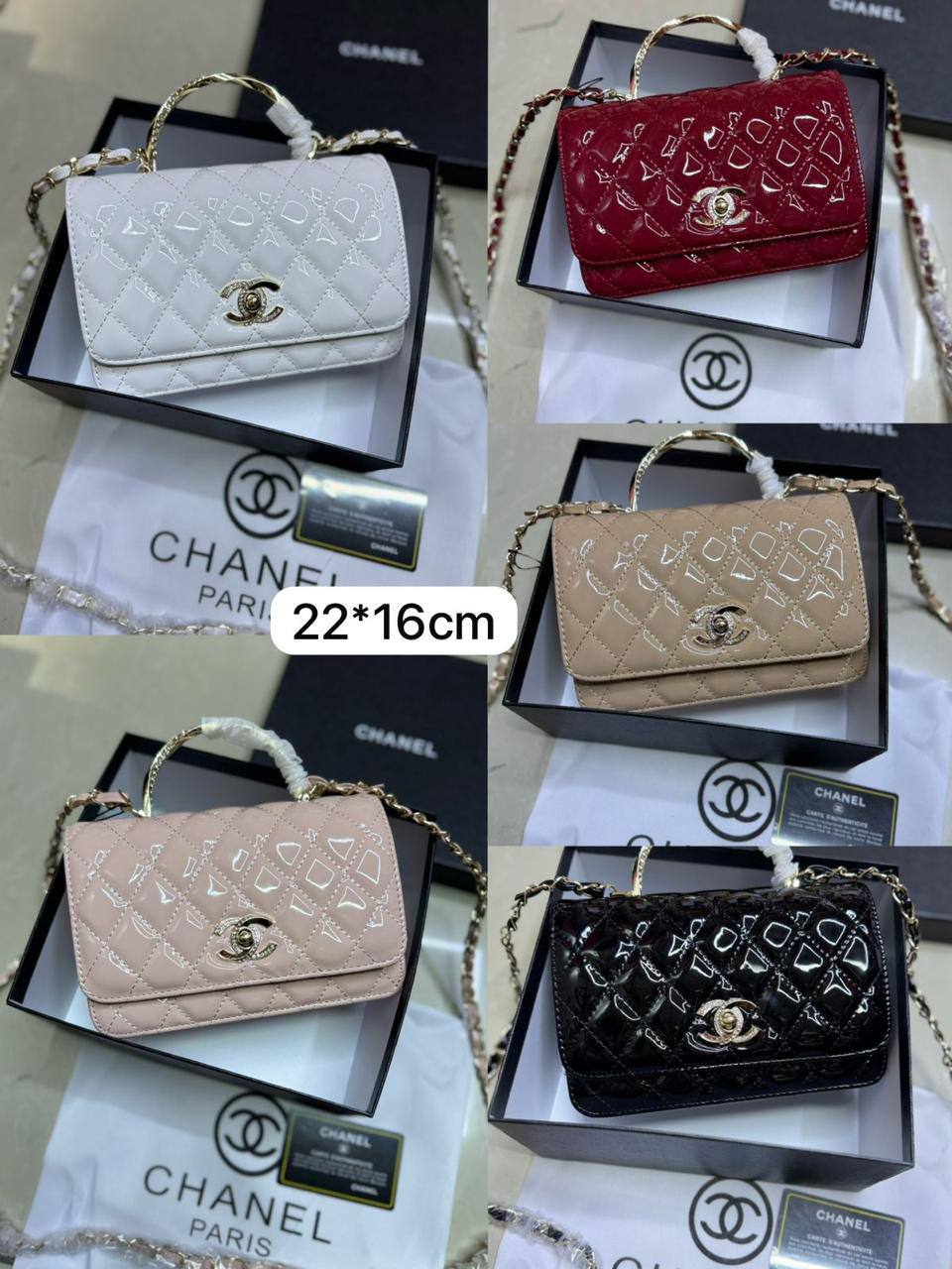 🌟 Chanel 24P
1️⃣ First quality +🎁
Size : 22 * 16 * 7 cm
80 dhs🌺
with box 🎁
Zain115
♥️♥️♥️