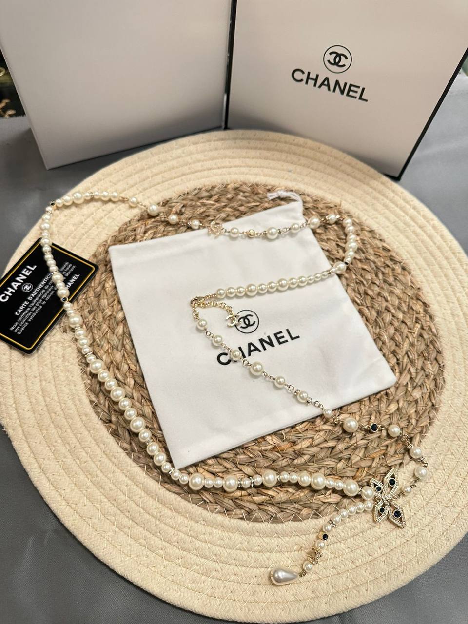 CHANEL 🔥*
Necklace 🦋
Long size 🌊
Master quality 💯
With master box 🗃️
Offer price 🤯
140 dhs🪙🌨️
Zain216
♥️♥️♥️
