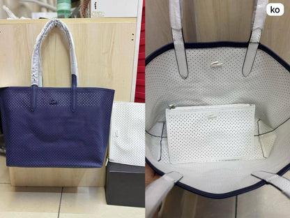 🌟 LACOSTE 🐊 New 2 in 1
Double-sided usable bag
Size: 47 * 29 cm
95 dhs🪙

Zain115
♥️♥️♥️