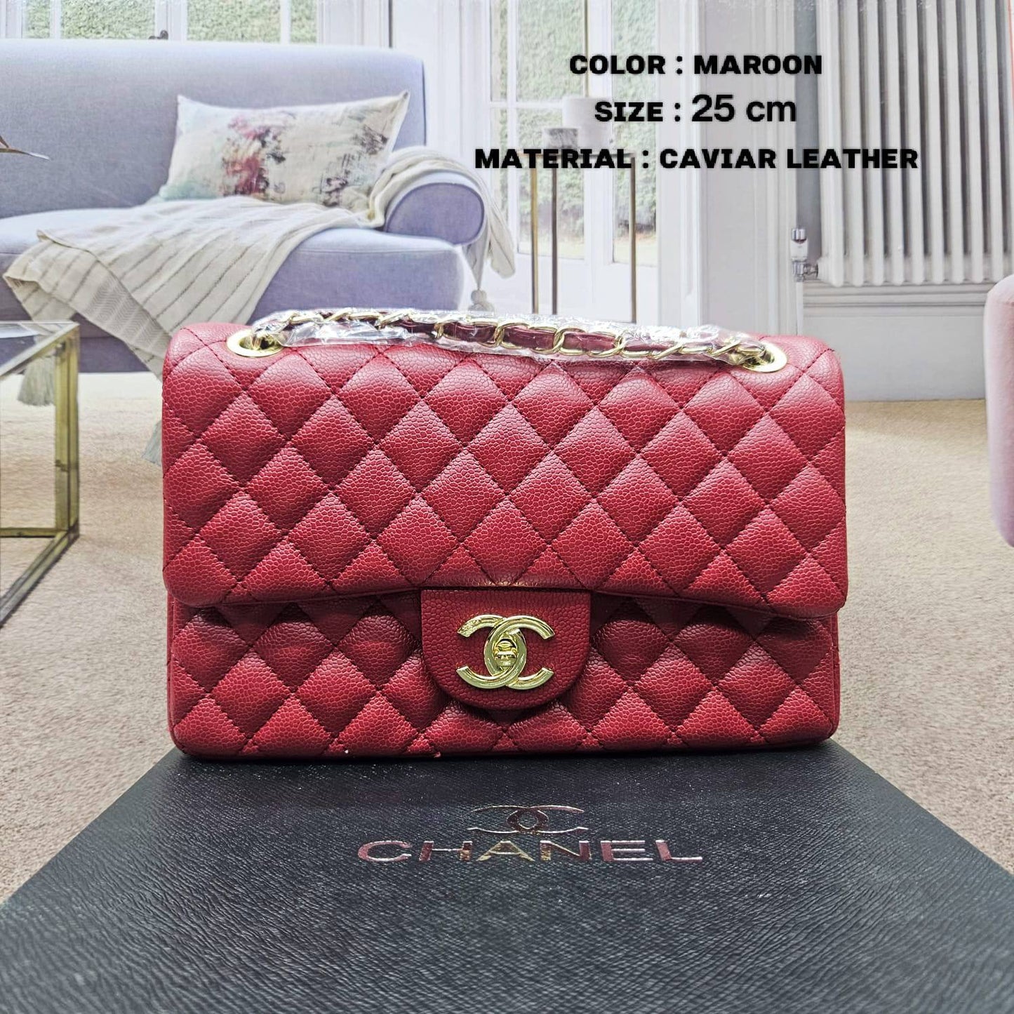 Chanel ᴄʟᴀssɪᴄ
ᴅᴏᴜʙʟᴇ ғʟᴀᴘ 
ᴄᴀᴠɪᴀʀ,ʟᴀᴍʙsᴋɪɴ,ɢʟᴏssʏ
 ʟᴇᴀᴛʜᴇʀ ᴍᴀᴛᴇʀɪᴀʟ
sɪᴢᴇ : 25 cm
ᴡɪᴛʜ BOX
🎁🎁🎁

95 dhs🇦🇪

Zain31
♥️♥️♥️