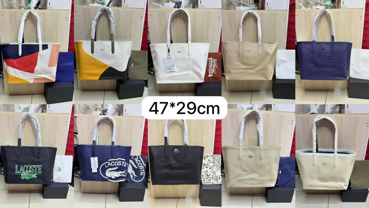 🌟 LACOSTE 🐊 New 2 in 1
Double-sided usable bag
Size: 47 * 29 cm
95 dhs🪙

Zain115
♥️♥️♥️