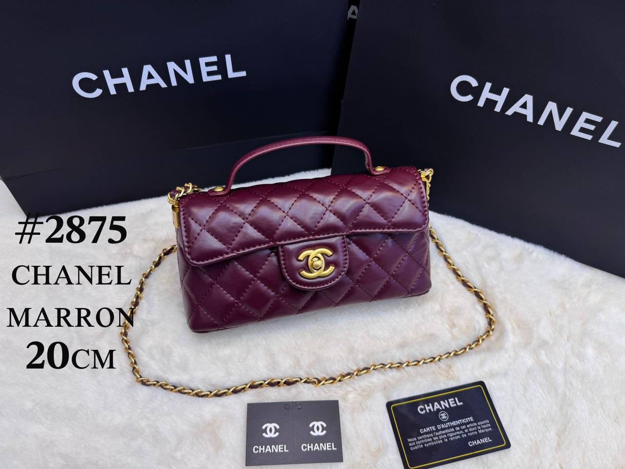 Chanel ᴛᴏᴘ ʜᴀɴᴅʟᴇ
ᴡɪᴛʜ ʙᴏx
🎁🎁🎁

ʟᴀᴍʙsᴋɪɴ ᴍᴀᴛᴇʀɪᴀʟ 

sɪᴢᴇ:20ᴄᴍ
90 dhs🇦🇪

Zain56
♥️♥️♥️