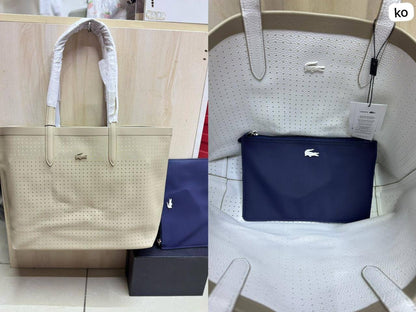 🌟 LACOSTE 🐊 New 2 in 1
Double-sided usable bag
Size: 47 * 29 cm
95 dhs🪙

Zain115
♥️♥️♥️