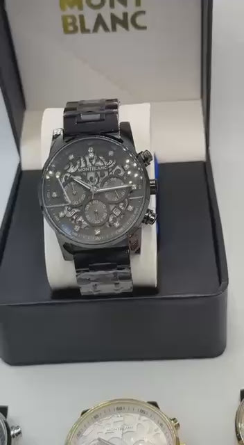 Mont blanc Men
*Chronograph working*🔥
*Offer price 
65 dhs🪙💕

Zain08
♥️♥️♥️