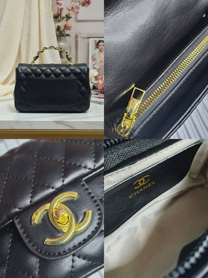 CHANEL ᴛᴏᴘ ʜᴀɴᴅʟᴇ 
ᴄᴀʟғsᴋɪɴ ʟᴇᴀᴛʜᴇʀ ᴍᴀᴛᴇʀɪᴀʟ
ᴡɪᴛʜ ᴄʜᴀɪɴ ʙᴇʟᴛ sᴛʀᴀᴘ
sɪᴢᴇ : 20 cm
ᴡɪᴛʜ BOX
🎁🎁🎁

70 dhs✅

Zain31
♥️♥️♥️