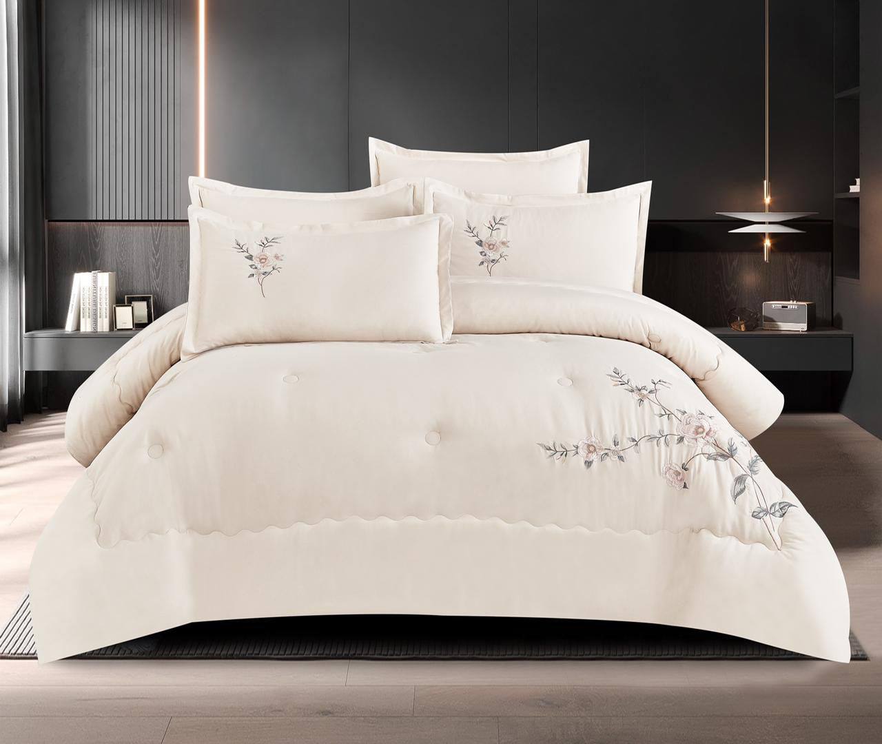 New collection ✅✅✅✅
Embroidered 🪡🪡🪡
100 % cotton 
Comfort set 
King size comfort 6pcs set 
170 dhs💓

Zain99
 ♥️♥️♥️