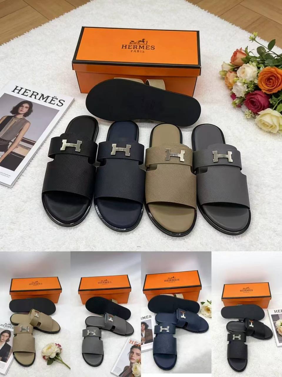 Mens Hermes Slippers 
Sizes 40 to 45 
75 dhs🇦🇪

Zain232
♥️♥️♥️