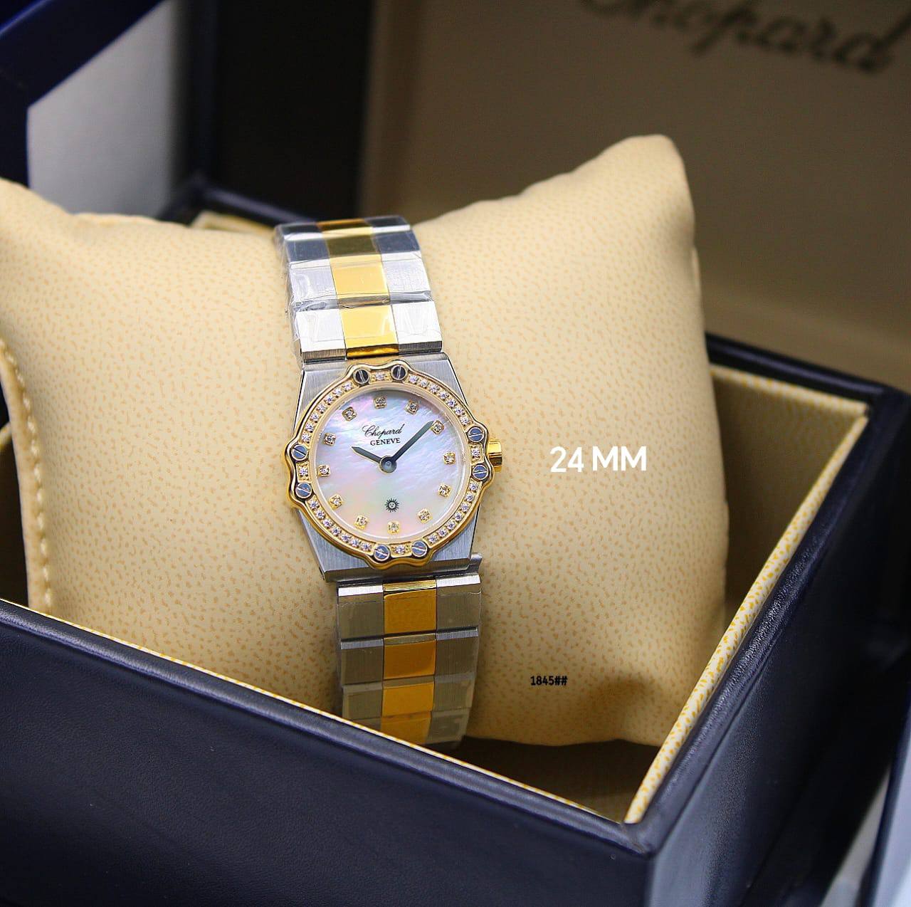 CHOPARD St. Moritz watch*
*24 MM LADY*
*STONE 320 AED*
*WITHOUT STONE 
410 dhs✅

Zain304
♥️♥️♥️