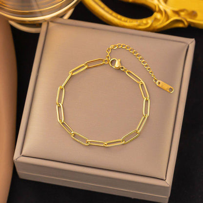 New arrival stainless steel with 18k gold plated Non tarnish  bracelet 
20 dhs🪙🖤 

Zain243
♥️♥️♥️
