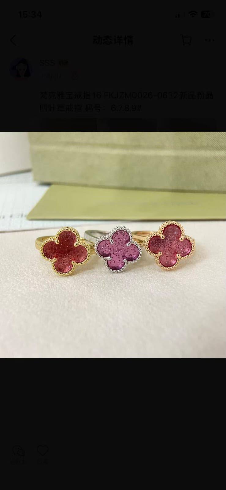 Vca master 

Necklace 10 flower 160 dhs with the box

Bracelet 95 dhs with the box 

Necklace 1 flower 90  dhs

Earring 90 dhs

Ring 85 dhs 

Zain108
♥️♥️♥️