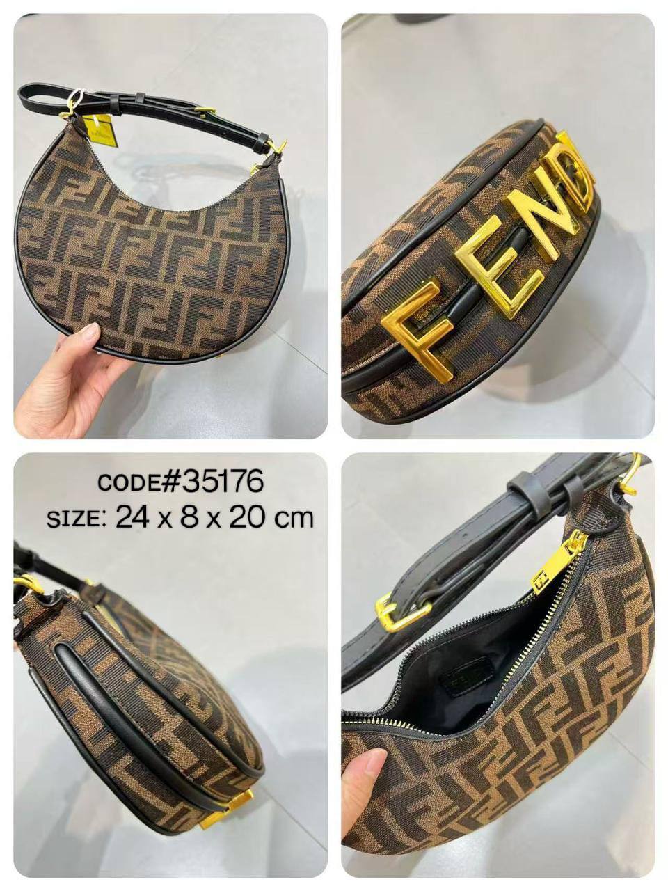 FENDI ғᴇɴᴅɪɢʀᴀᴘʜʏ
ʜᴀʟғ ᴍᴏᴏɴ ᴛᴏᴘ sʜᴏᴜʟᴅᴇʀ ʙᴀɢ
ᴄᴀɴᴠᴀs ᴊᴀᴄǫᴜᴀʀᴅ ғᴀʙʀɪᴄ
& ᴍᴀᴛᴛᴇ ʟᴇᴀᴛʜᴇʀ ᴍᴀᴛᴇʀɪᴀʟ
ɪᴛ ʜᴀs ʟᴏɴɢ sᴛʀᴀᴘ
ɢᴏʟᴅ ʜᴀʀᴅᴡᴀʀᴇ
sɪᴢᴇ : 24 cm

70 dhs✅

Zain31
♥️♥️♥️