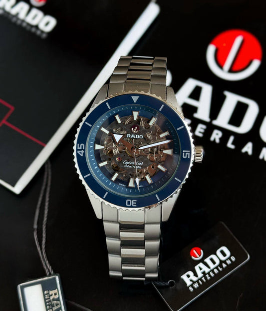 Rado Captain Cook Skeleton 
watch for men good quality automatic 
280 dhs❣️

Zain59
♥️♥️♥️