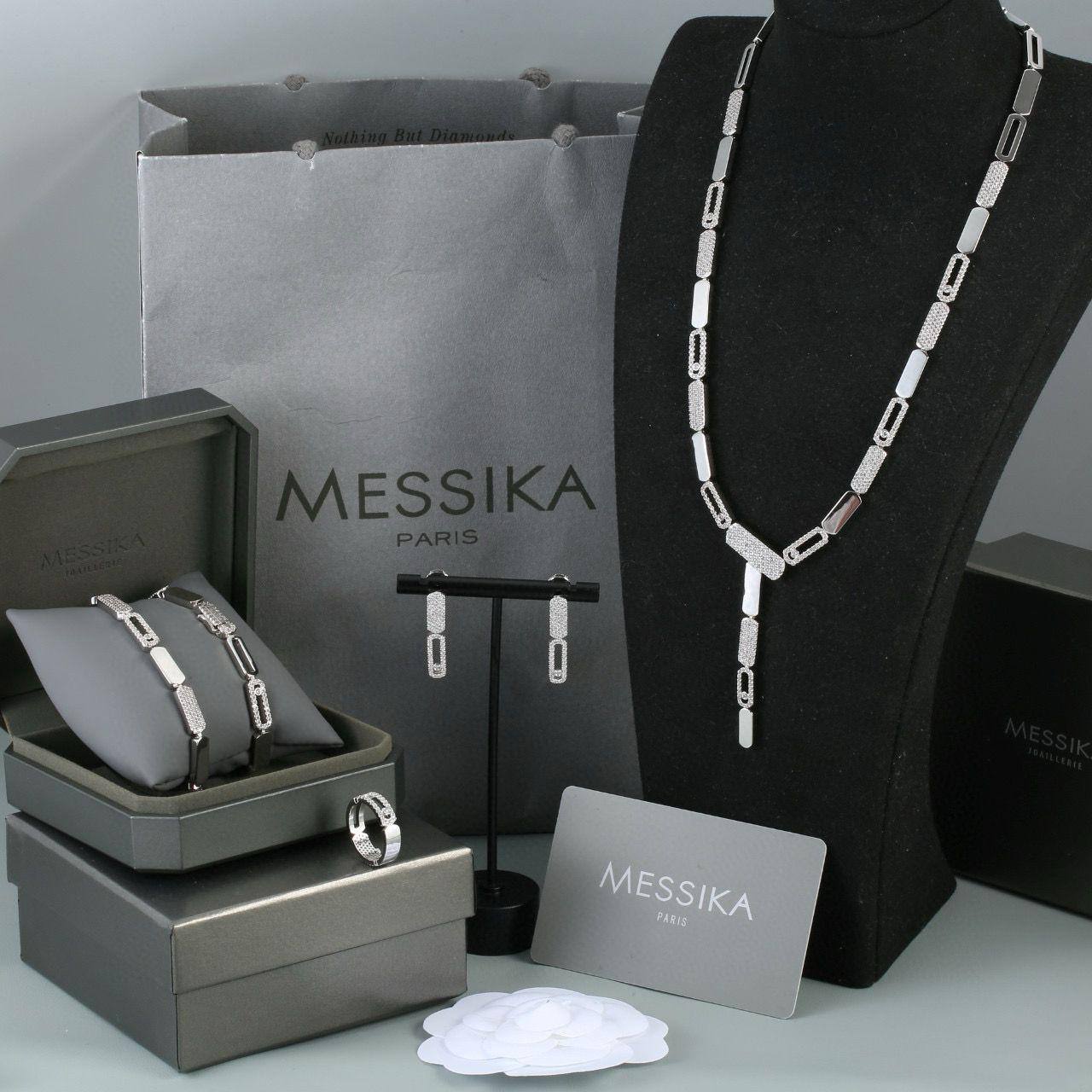 Messsika SET 
💫✨
Master Quality
Necklace 
Bracelet
Bangle
Earring
Ring 
345 DHS✅
With NORMAL BOX AND PAPER BAG 🎁🛍️

Zain89
♥️♥️♥️