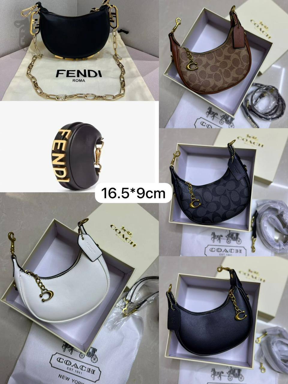 🍒 Fendi / Coach mini
1️⃣ First quality +🎁
Size : 16.5 * 9 cm
75 dhs✅

Zain115
♥️♥️♥️