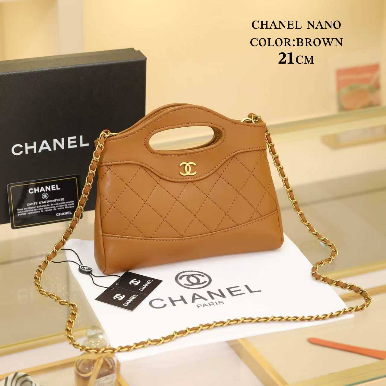 Chanel ɴᴀɴᴏ 𝟑𝟏 ʙᴀɢ
ᴄʀᴏssʙᴏᴅʏ ɢᴏʟᴅᴄʜᴀɪɴ
ᴡɪᴛʜʙᴏx
🎁🎁🎁

ʟᴇᴀᴛʜᴇʀ
sɪᴢᴇ:𝟐𝟏ᴄᴍ
95 dhs✅

Zain56
♥️♥️♥️
