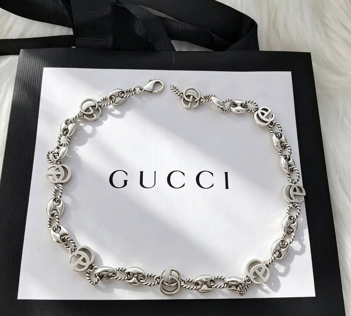 GUCCI 
Necklace 
Bracelet 💥
Master quality 💯
With normal boxes 📦 
120 dhs🇦🇪🇦🇪🇦🇪

With master box 🗃️ 
140 dhs🇦🇪🇦🇪🇦🇪

Zain216
♥️♥️♥️