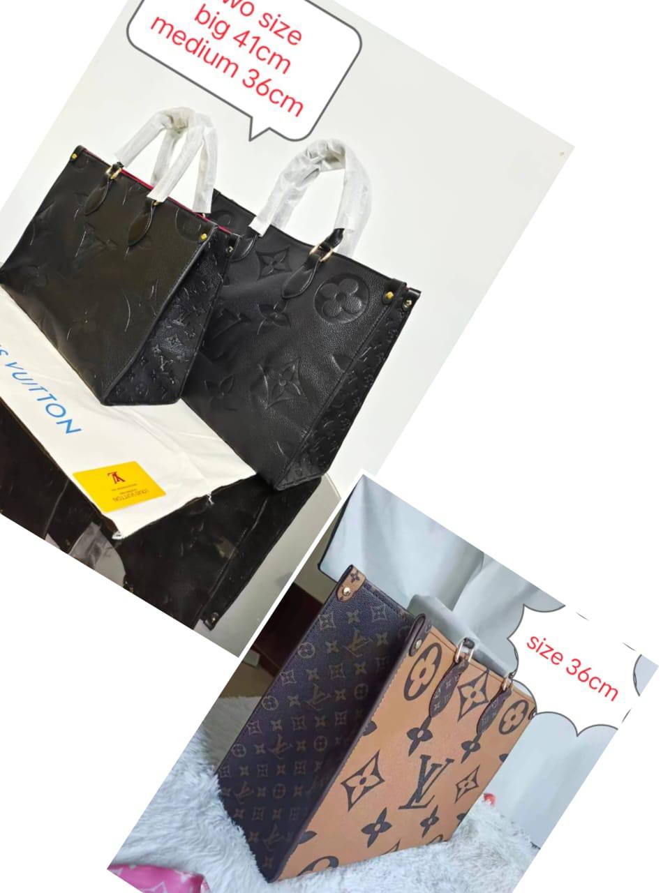 LV
95 dhs❤️   36cm
105 dhs❤️   41cm
Two size

Zain26
♥️♥️♥️