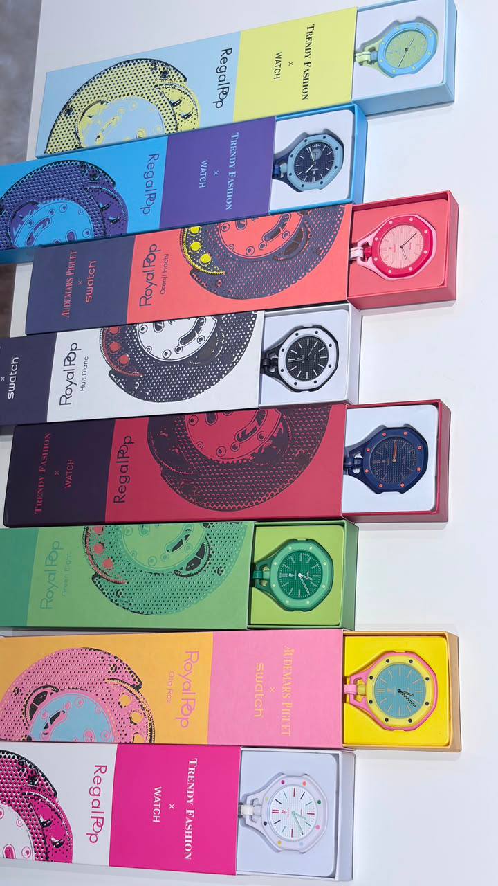 AP swatch Royal pop
*New arrival*🔥
*Available 

With box 🎁🎁🎁

50 dhs✅

Zain08
♥️♥️♥️