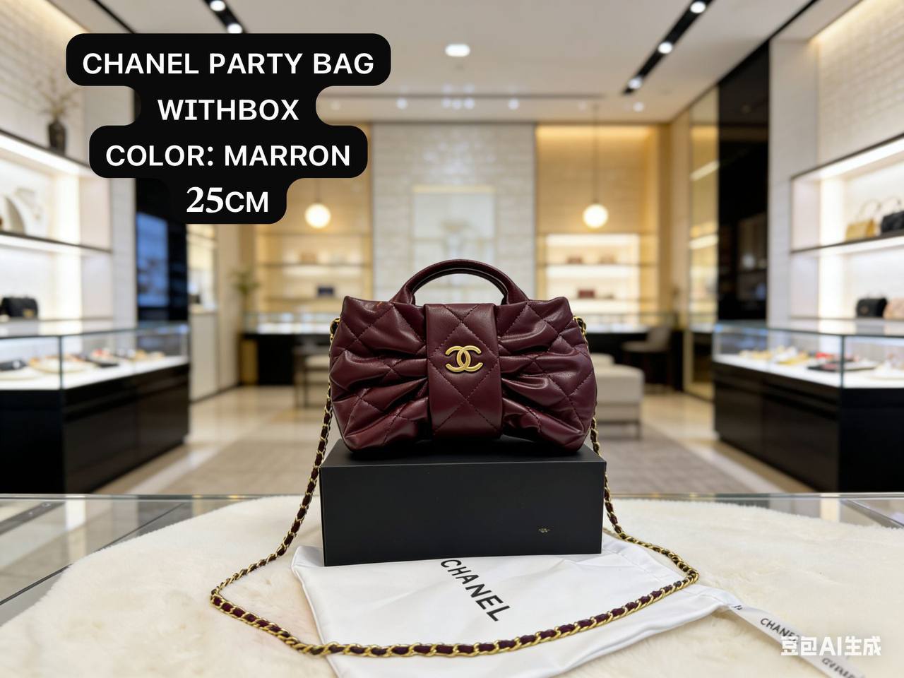 Chanel ᴘᴀʀᴛʏ ʙᴀɢ 
ɢᴏʟᴅᴛᴏɴᴇ/ʟᴏɴɢ ᴄʜᴀɪɴ
ᴡɪᴛʜʙᴏx
🎁🎁🎁

ʟᴀᴍʙsᴋɪɴ ᴍᴀᴛᴇʀɪᴀʟ
sɪᴢᴇ:𝟐𝟓ᴄᴍ
95 dhs✅

Zain56
♥️♥️♥️