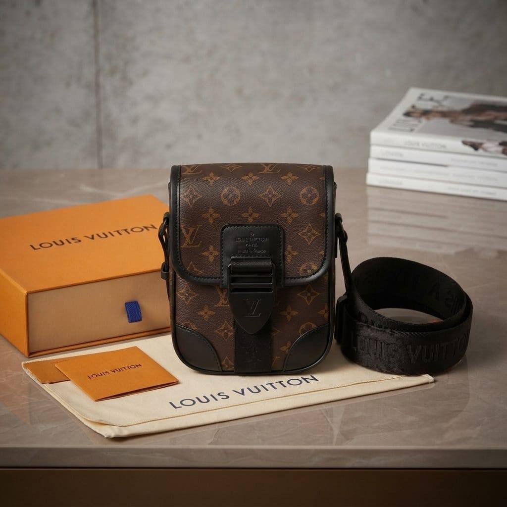 LV
Gents Crossbag
Flap Phone Bag size
Attachable Strap
Black coated Hardware
Size : 17 x 22 cm
With BOX

95 dhs💛

Zain239
♥️♥️♥️