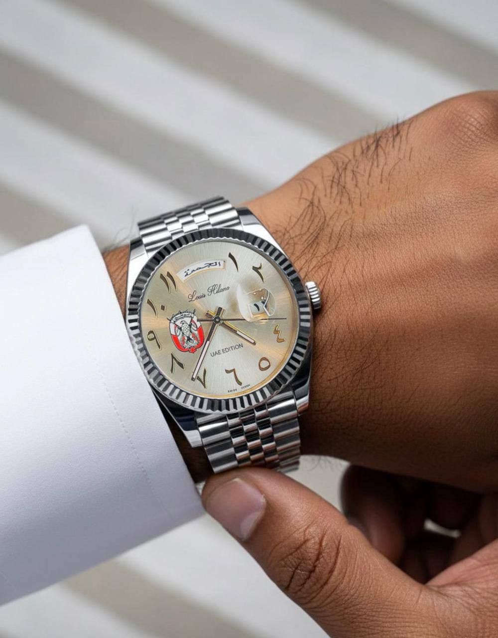 Louis Hilano watch for men
 ( UAE SPECIAL EDITION) 
260 dhs🪙💚

Zain59
♥️♥️♥️