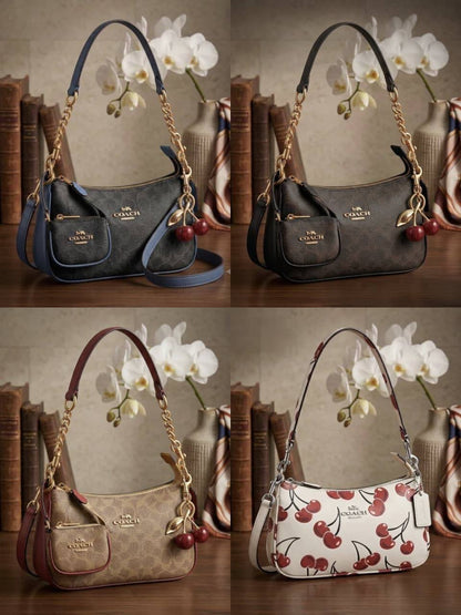 COACH Teri in Cherry Charms
In signature Canvas
Gold and silver hardware
Size : 24 cm
With BOX

CHERRY WHITE PRICE : *90 dhs✅ 

COACH with Small Bag
95 dhs✅

Zain239
♥️♥️♥️
