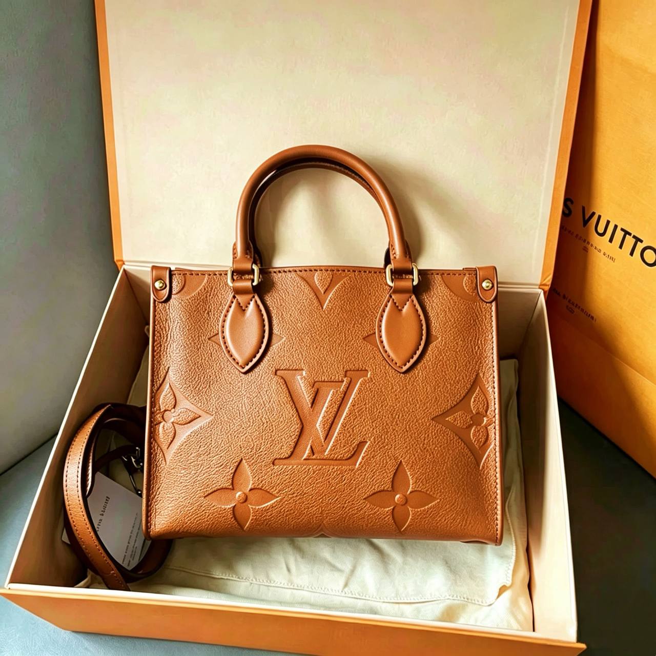 LOUIS VUITTON 

ON THE GO SMALL SIZE 

NEW CAME 

GOOD QUALITY 

WITH BOX 

90  DHS🇦🇪🇦🇪🇦🇪

Zain295
♥️♥️♥️