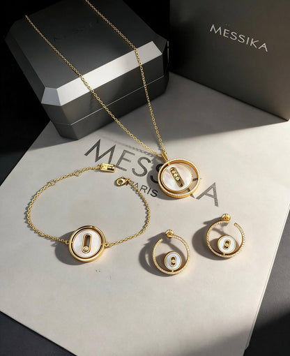 MESSIKA SET
MASTER💫✨
NECKLACE BRACELET EARRINGS
WITH BOX AND PAPER BAG 🛍️🎁
140 DHS🇦🇪

Zain89
♥️♥️♥️