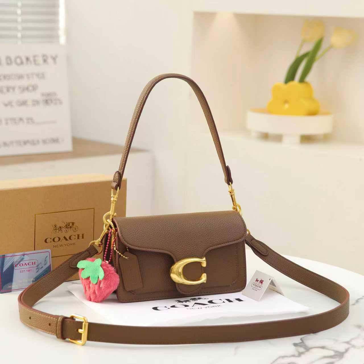 🍓 Coach Tabby
1️⃣ First quality +🎁  
+🍓Pendant
Size : 20 * 11 cm
100 dhs🇦🇪🇦🇪
with box 🎁

Zain115
♥️♥️♥️