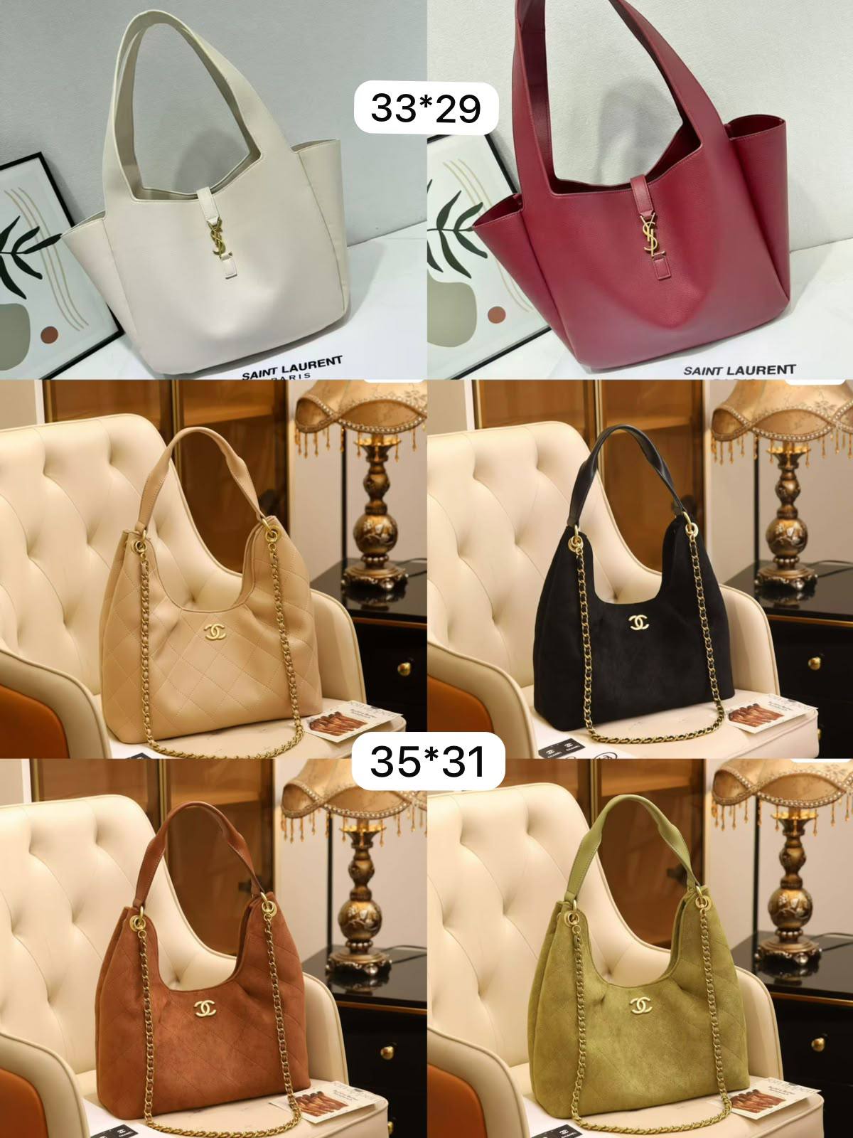 🌈 Chanel / Ysl
1️⃣ First quality
Size : 33*29 / 35 * 31 cm
90 dhs🇦🇪🇦🇪

Zain115
♥️♥️♥️
