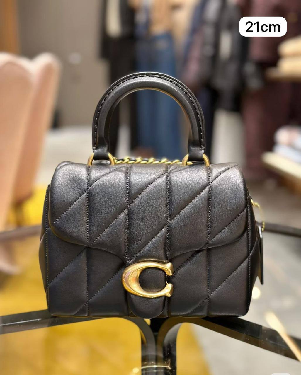 💗 Coach Tabby
1️⃣ First quality +🎁
Size : 21 * 16 cm
95 dhs❤️
with box 🎁

Zain115
♥️♥️♥️