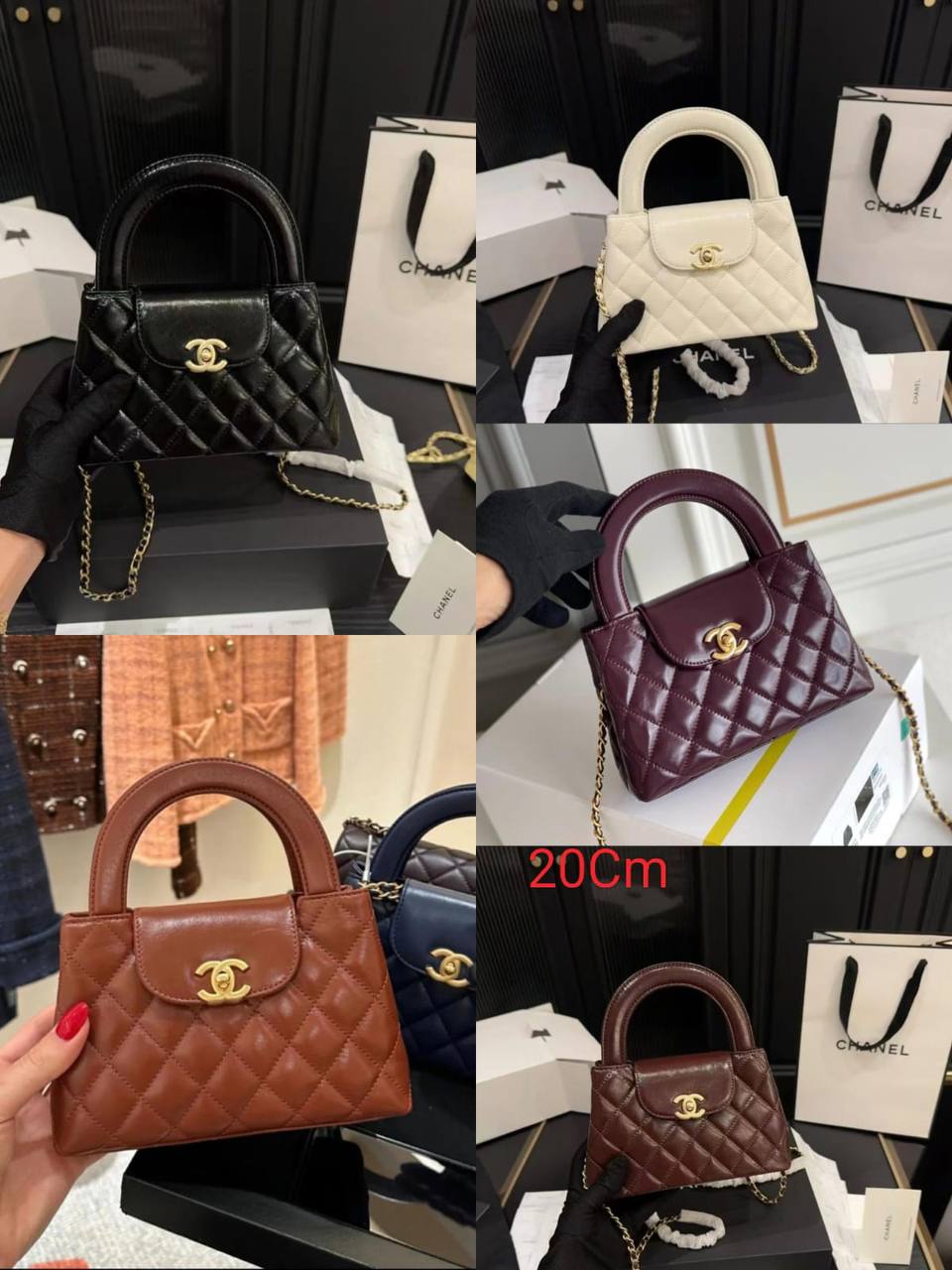 Chanel
95 dhs✅

With box 
🎁🎁🎁

high quality20cm

Zain26
♥️♥️♥️