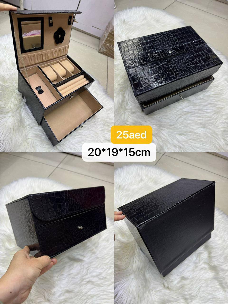 📿⌚️ Jewelry / Watch box
High quality +🎁
size : 18 ~ 32 * 8 cm
55 dhs✅

Zain115
♥️♥️♥️