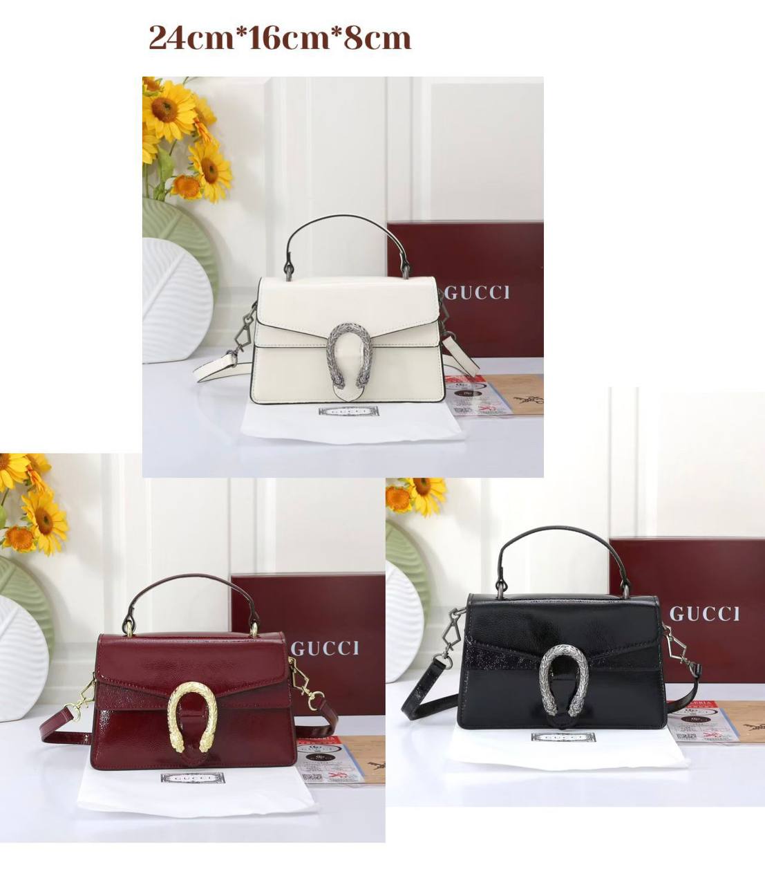 GUCCI 

HIGH QUALITY 

WITH BOX 
🎁🎁🎁

120 dhs✅

Zain39
♥️♥️♥️