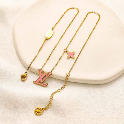 New arrival LV stainless steel with 18k gold plated necklace 
Offer price 
30 dhs🪙💚 / pc without box 
40 dhs🪙💚 / pc with LV box and paperbag

Zain243
♥️♥️♥️