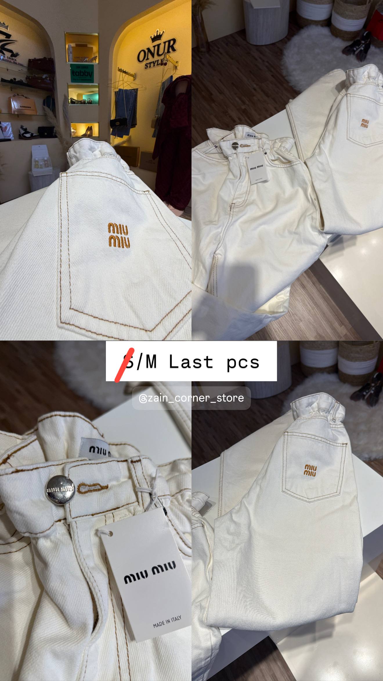 Master miu jeans

Last pc medium size
180 dhs

Onurstylestore

اطلبوها من الوتس المثبت في الأعلى👆🏻👆🏻

تواصلو معنا 👈🏻 Zain 
For order WhatsApp pinned 👆🏻

♥️♥️♥️