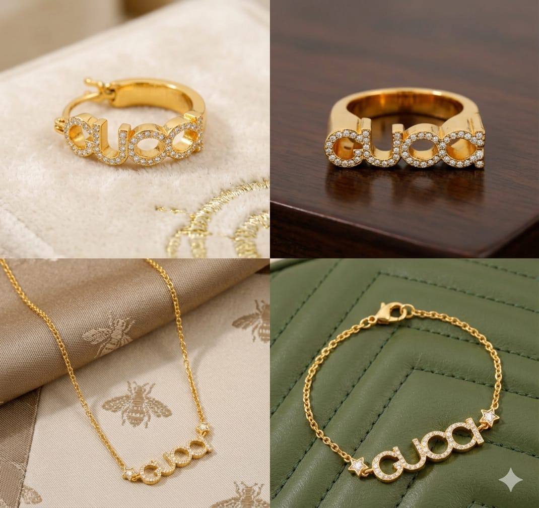 GUCCI SET
NECKLACE BRACELET
EARRING
RING
140 DHS✅
WITH BOX AND PAPER BAG🎁🛍️

Zain89
♥️♥️♥️