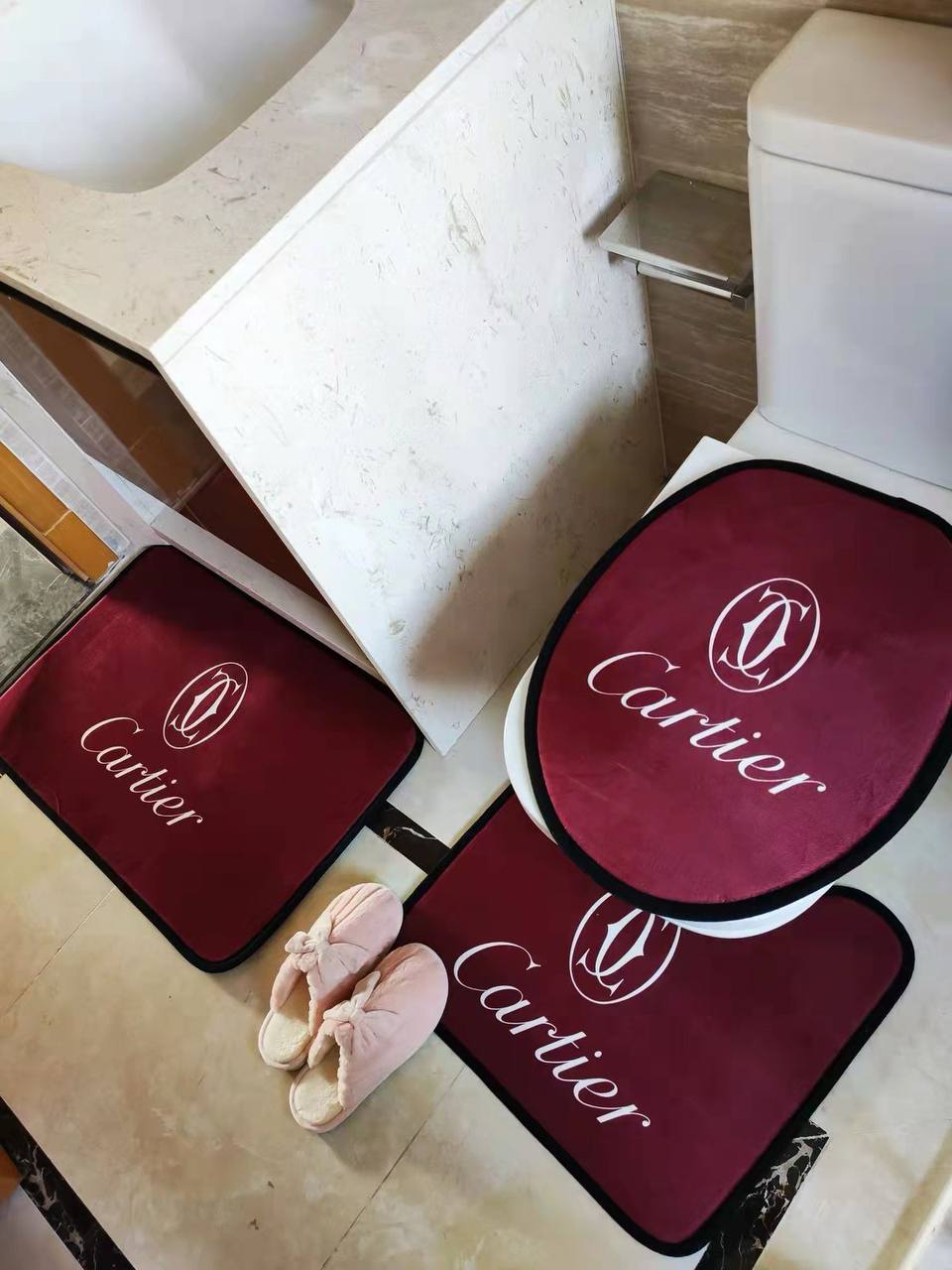 New collection 
Washroom set
3 pcs set
60 dhs✅

Zain99
♥️♥️♥️