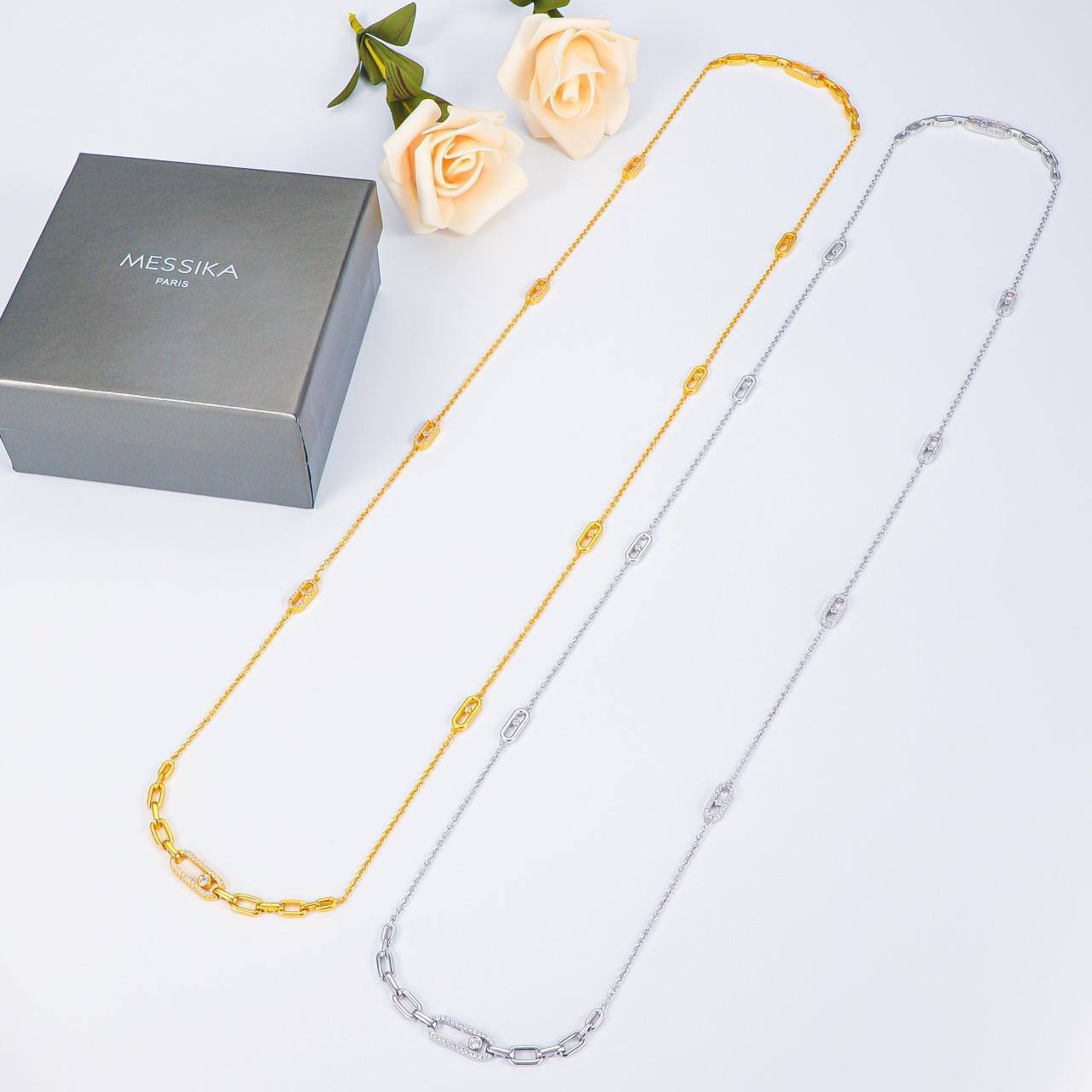 *Messika Necklace* long
Master quality 

140 dhs🪙🌨️
normal box 📦

Zain48
♥️♥️♥️