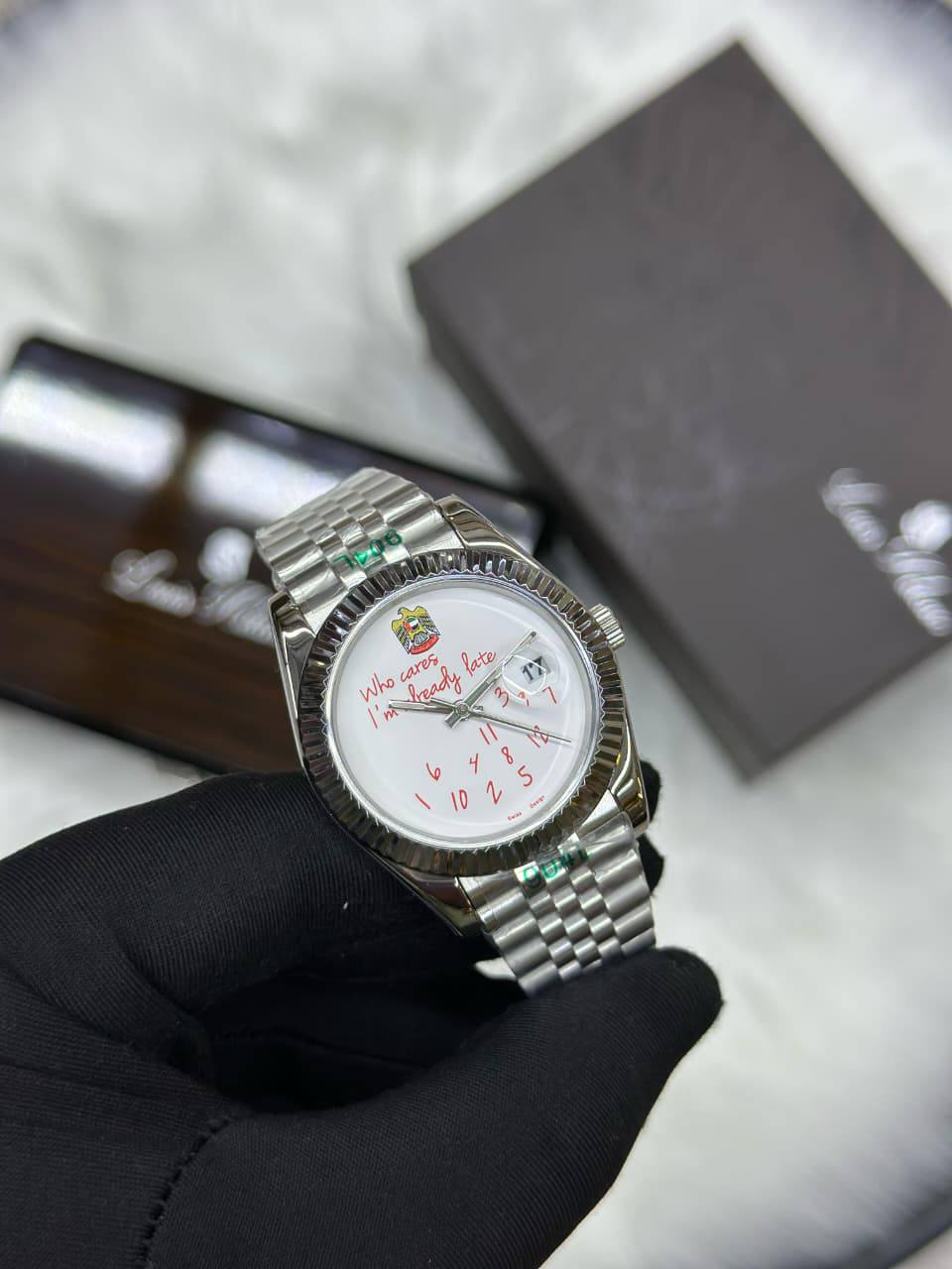 Louis Hilano 
watch for men 
good quality 
270 dhs✅

Zain59
♥️♥️♥️