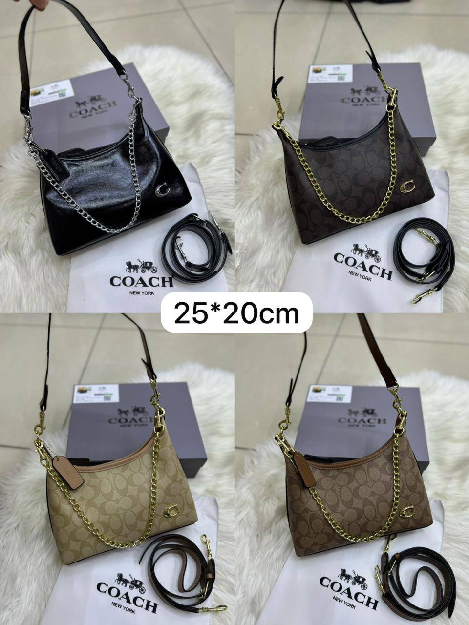 🌈 Coach Juliet new
1️⃣ First quality ＋🎁
Size : 25 * 22 cm
90 dhs🪙🌨️
with box 🎁

Zain115
♥️♥️♥️