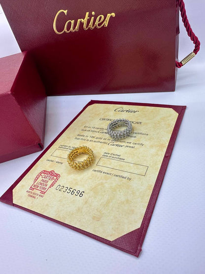 CARTIER ❤️‍🔥*
With diamonds 💎 
Ring 💍 available size👇
6,7,8,9
Master quality 💯
With normal boxes 🗃️ 
55 dhs💓
With master box 📦 
90 dhs💓

Zain216
♥️♥️♥️