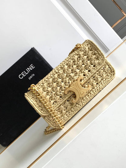 Celine 

Raffia Effect Claude Chain Shoulder Bag Natural

Size 20 cm

For Price 👇 WhatsApp✅
0568585901 
0507557372
0552275751 Owner Zain 👌


Zain274
♥️♥️♥️