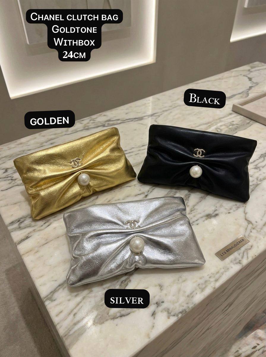Chanel ᴄʟᴜᴛᴄʜ ʙᴀɢ
ɢᴏʟᴅᴛᴏɴᴇ/ʟᴏɴɢ ᴄʜᴀɪɴ

ᴡɪᴛʜʙᴏx🎁🎁🎁

ᴍᴇᴛᴀʟɪᴄ ʟᴀᴍʙsᴋɪɴ
sɪᴢᴇ:𝟐𝟒ᴄᴍ
115 dhs🌺

Zain56
♥️♥️♥️