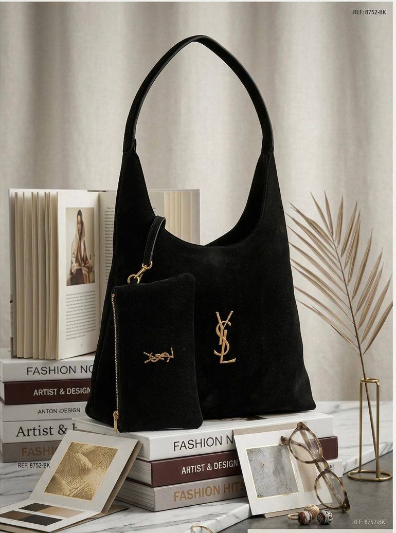 YSL - Eves Saint Laurent
HOBO Shoulder ToteBag
Suede Leather Material
Gold Hardware
With zipper Pouch Wallet
Size: 35 cm

100 dhs✅

Zain239
♥️♥️♥️